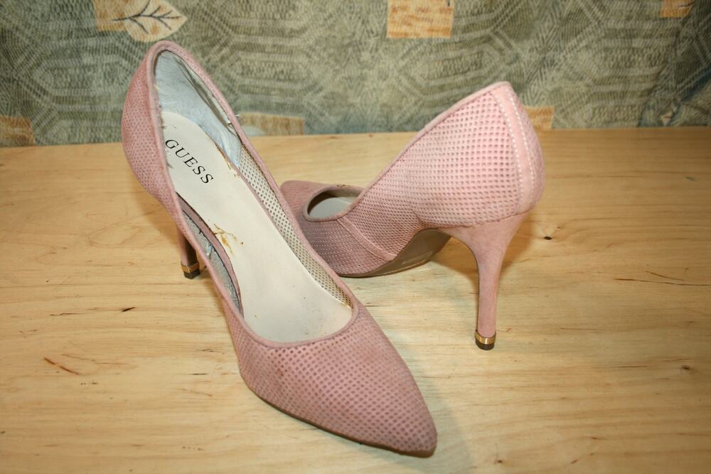 Guess Pink Salmon Perforated Leather Pumps 12 M